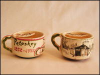 Pair of Mustache Mugs - back view